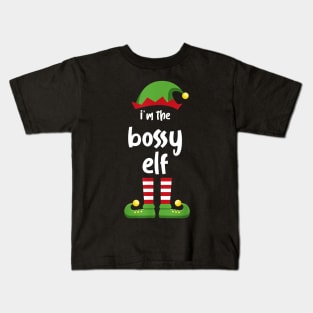 I'm The Bossy Elf Family Matching Christmas Pajama Gifts Kids T-Shirt